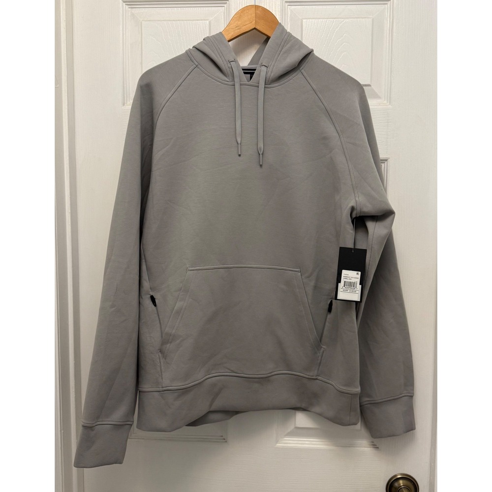 Ten Thousand Tech Hoodie Mens L Grey NEW Midweight Zippered‎ Pockets TTKT015